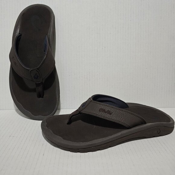 Olukai Men\'s Ohana Brown Slip on Beach Sandals Sz 8 Casual Vacation Beach main image 4